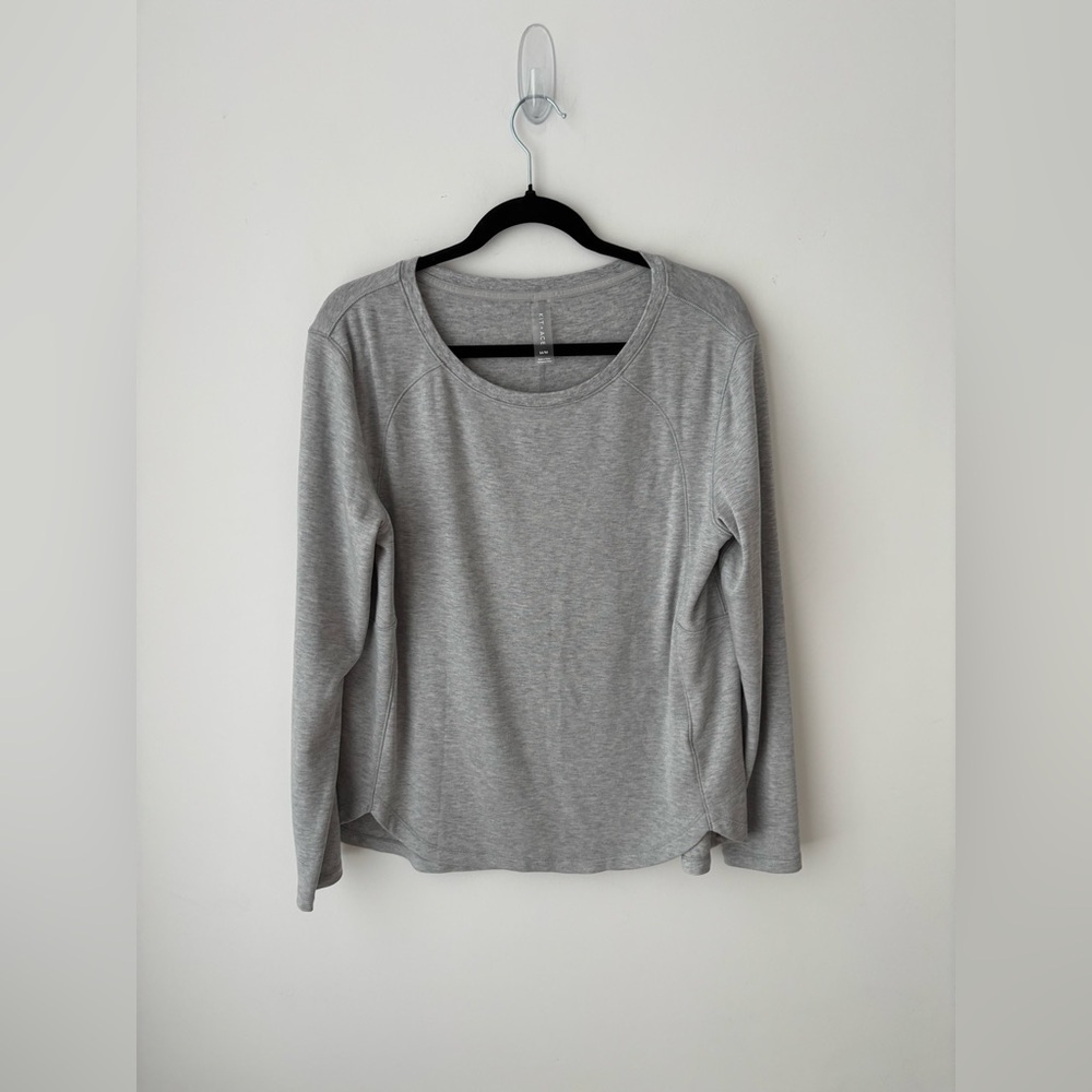 Kit + Ace Grey Long Sleeve Performance Tee Modal Blend lounge top